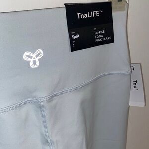 NWT TNA Hi-Rise Long Kick Flare Blue Yoga Pants Workout Leggings